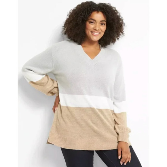 Lane Bryant Sweaters - Lane Bryant V-Neck Blouson Sweater Tunic
